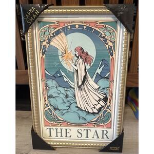 New Sapna Shah “The Star” Celestial Zodiac Astrology Tarot Framed Art 12”x 18”